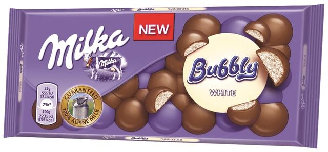 Milka Bubbly piima- ja valge šokolaadisegu 95 g