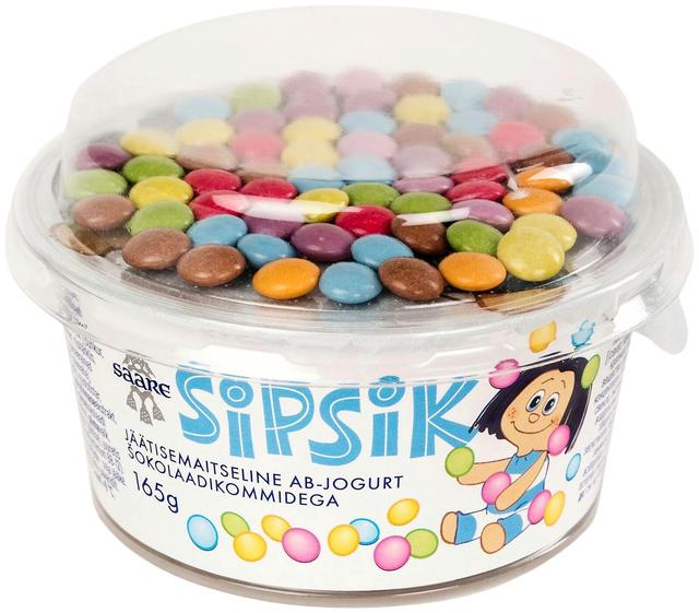 SIPSIKU jäätisemaitseline AB-jogurt šokolaadikommidega 165g