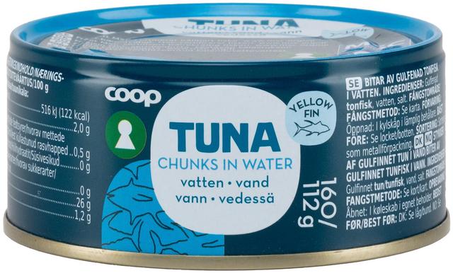 Coop kulduim-tuunikala tükid vees 160/112g