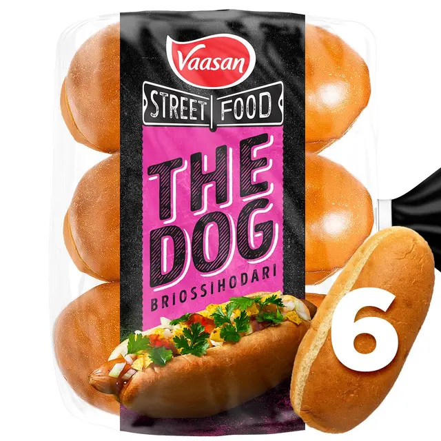 Vaasan Street Food The Dog Hot Dog sämpylä 300g 6x50g