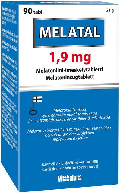 Melatal 1.9 mg melatoniini-imeskelytabletti 90 tabl. Vitabalans