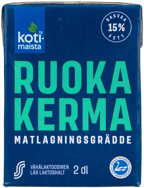 Kotimaista 2 dl vähälaktoosinen 15% UHT ruokakerma