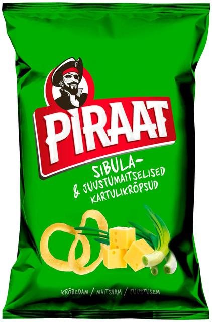 PIRAAT Sibula- ja juustumaitselised kartulikrõpsud 150g