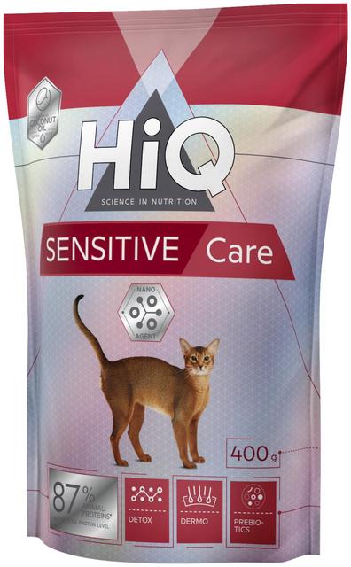 HiQ Sensitive Care herkkien kissojen täysravinto 400 g
