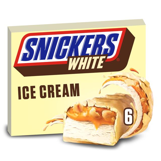 Snickers White 6-pack jäätelöpatukat 267,6ml (6 x 40,8 g)