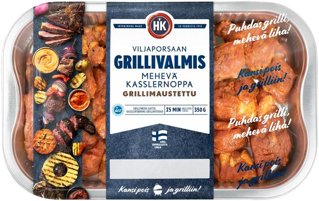 HK Grillivalmis Viljaporsaan Mehevä kasslernoppa grillimaustettu 350g