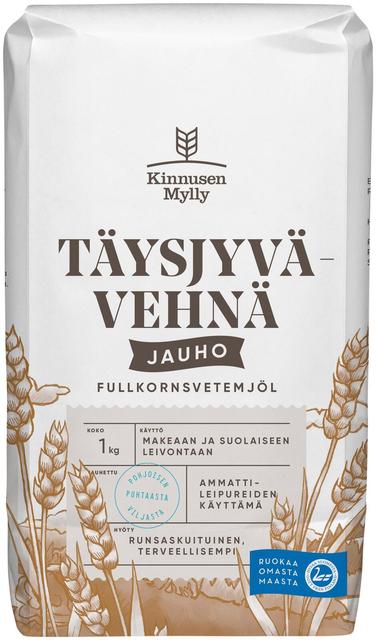 Kinnusen Mylly Täysjyvävehnäjauho 1 kg