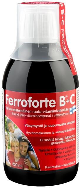 Ferroforte B + C nestemäinen rauta-vitamiinivalmiste 250 ml