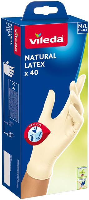 Vileda Natural Latex 40 kertakäyttökäsine koko M/L