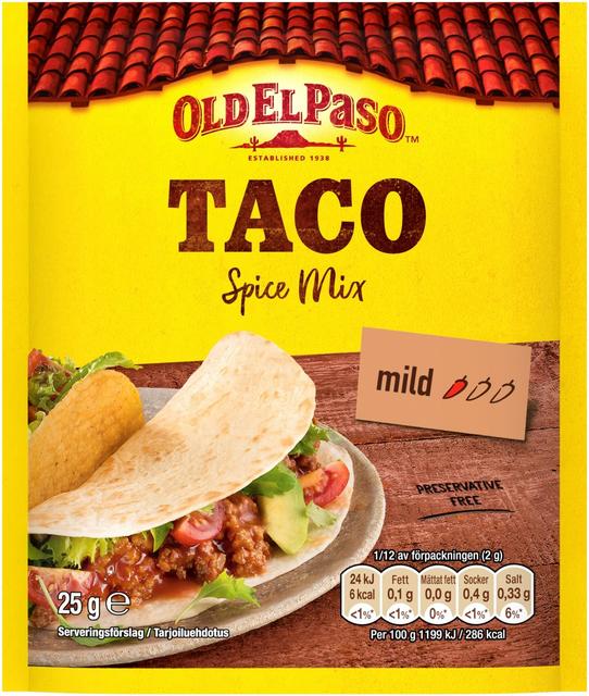 Old El Paso 25g Taco Mausteseos Original