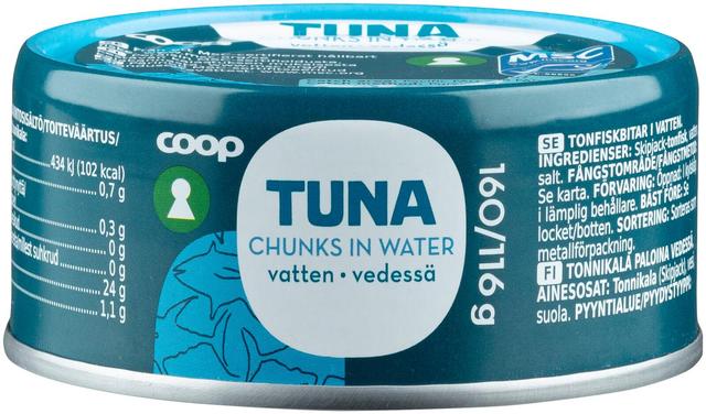 Coop tonnikala paloina vedessä MSC 160/116 g