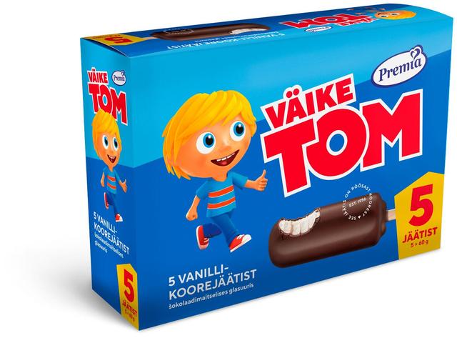 Väike Tom vanilli-koorejäätis glasuuris 5tk x 60g/90ml