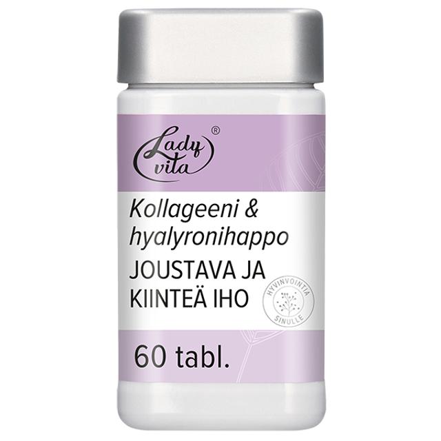 Ladyvita Kollageeni ravintolisä Kollageeni-hyaluronihappo-vitamiinitabletti 60 tabl