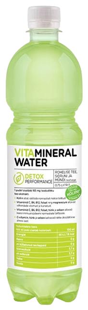 Vitamineral Detox rohelise tee, sidruni ja mündi maitsega, 750 ml