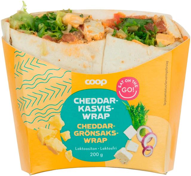 Coop cheddar-kasviswrap 200 g