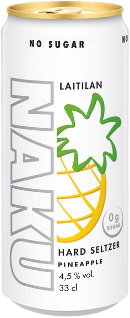 Laitilan Naku Hard Seltzer Pineapple 4,5% 0,33L long drink