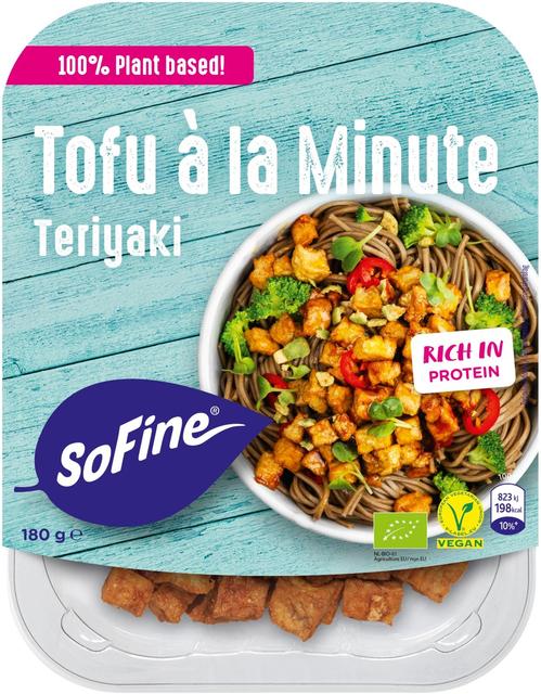 SoFine Tofu à la minute tofukuutiot teriyaki luomu 180g