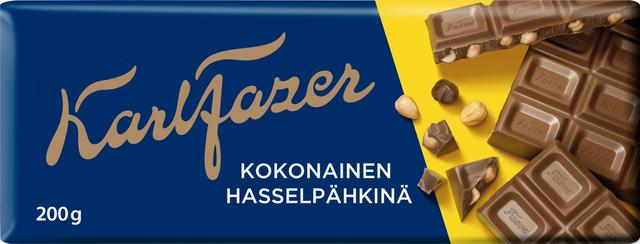 Karl Fazer kokonainen hasselpähkinä suklaalevy 200g