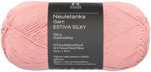 House lanka bambuviskoosi-puuvillasekoite Estiva Silky 100 g Pastel Pink 12931