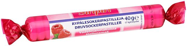 Siripiri rypälesokeripastilli vadelma 17kpl