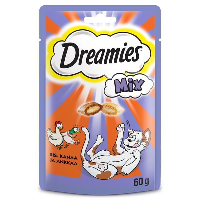 Dreamies Mix sis. Kanaa & Ankkaa - Kissanherkku pussissa - (60 g)