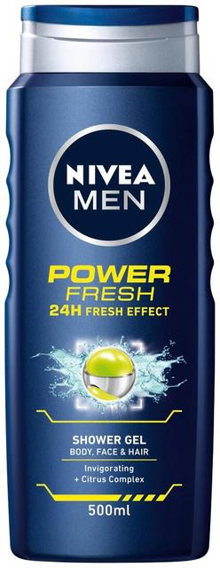 NIVEA MEN 500ml Power Fresh Shower Gel -suihkugeeli