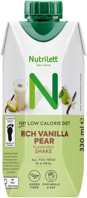 Nutrilett VLCD Rich Vanilla Pear Flavoured shake Valmis pirtelö 330ml