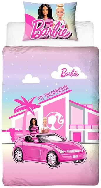Barbie Lasten pussilakanasetti 150x210+50x60, pinkki