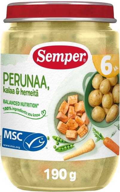 Semper kartul,kala&herned 6k 190g püree