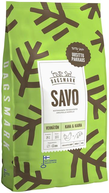 Dagsmark SAVO 10kg vehnätön koiran kuivaruoka kana-kaura