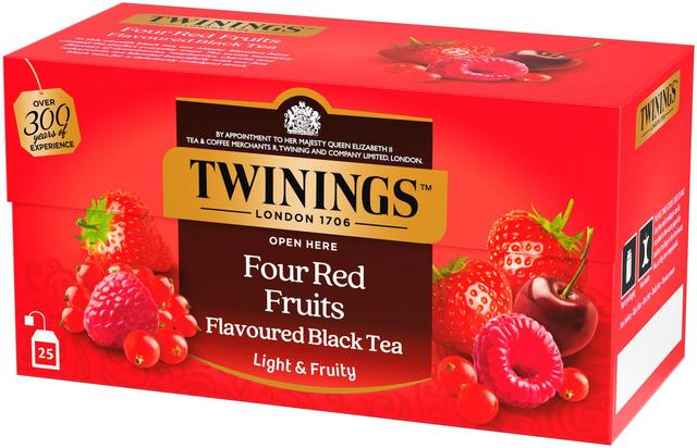 Twinings must tee maitsestatud punaste marjadega, 25x2g