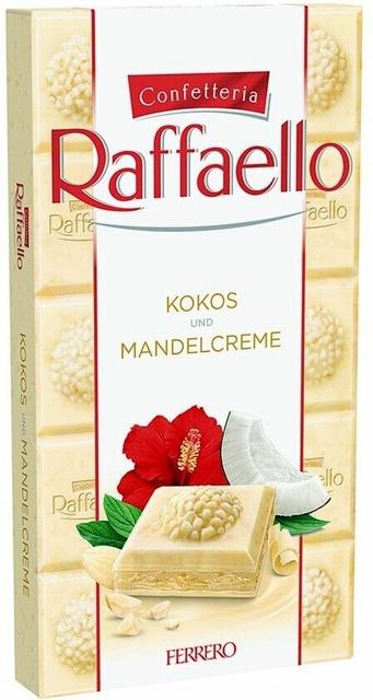 Raffaello valge šokolaad kookose ja mandlitega 90g