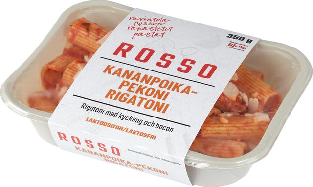 Rosso kananpoika-pekoni-rigatoni ateria 350 g