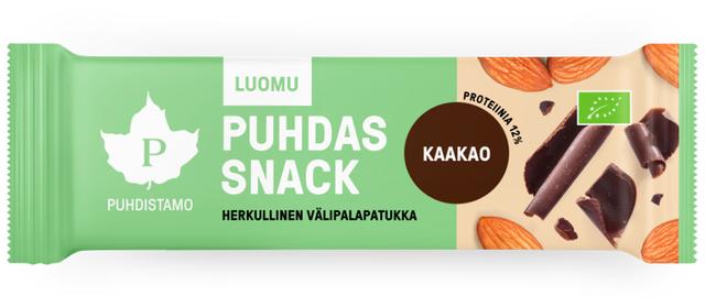 Puhdistamo Puhdas Snack Luomu mantelinen kaakaovälipalapatukka 40 g