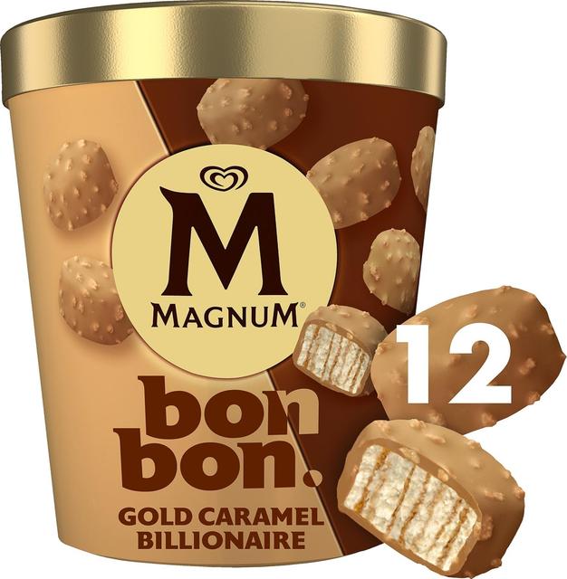 Magnum Bonbon Gold Caramel Billionaire Jäätelö Monipakkaus 204ml/168g 12kpl