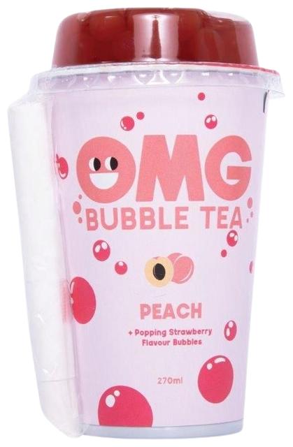 Bubble tea (persikkamakuinen musta tee, jossa on mansikkamakuisia kuplia) 270 ml