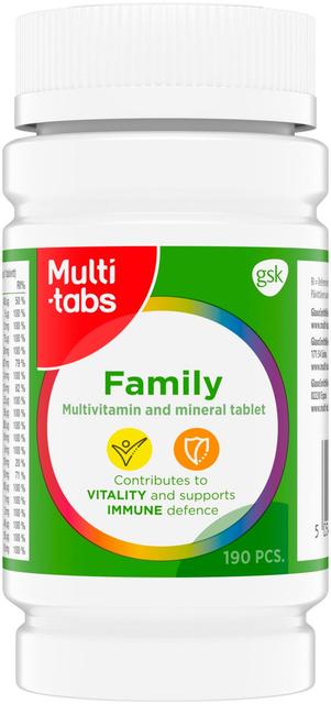 Multi-tabs Family Monivitamiini 190 tablettia