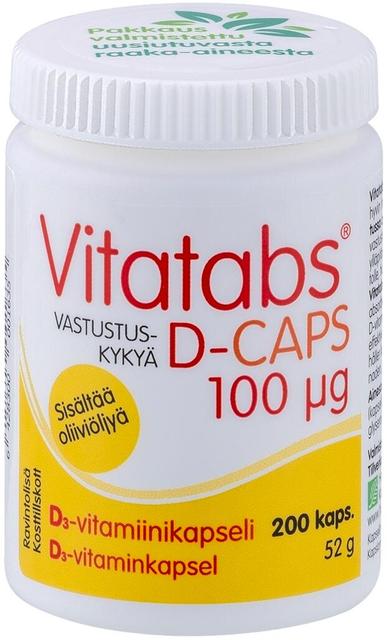 Vitatabs D-Caps 100 D3-vitamiinikapseli 200 kaps
