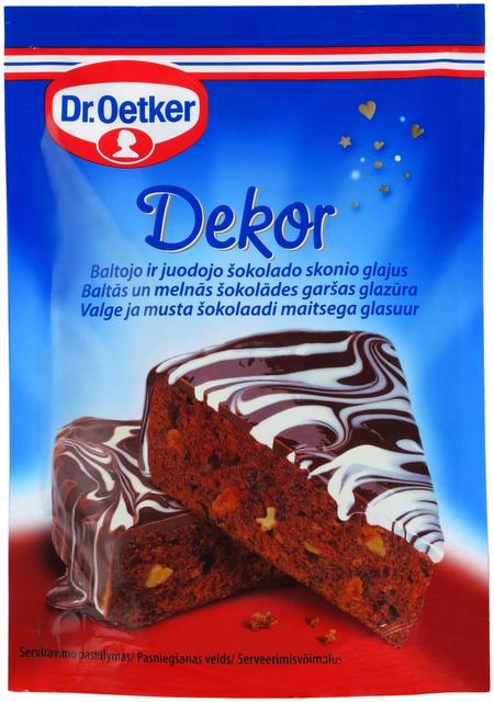 Dr.oetker valge ja tumeda  šokolaadi maitseline glasuur 100g