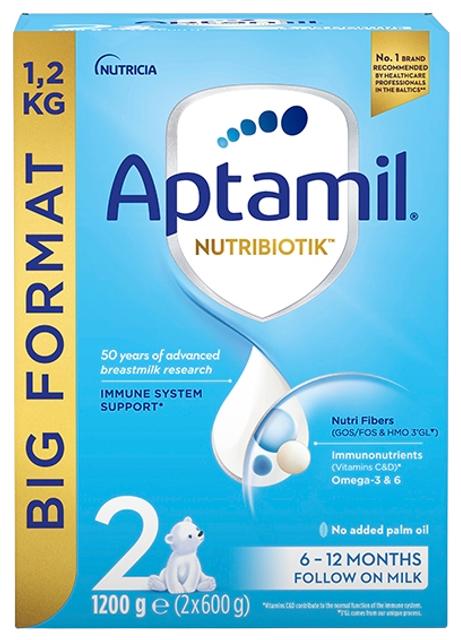 Aptamil® NUTRIBIOTIK™ 2 piimal põhinev imiku jätkupiimasegu alates 6 kuust, 1,2kg