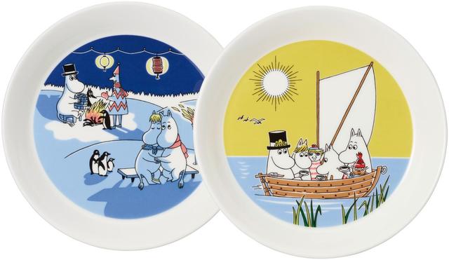 Moomin Arabia lautaset Talvinuotio & Purjehtien