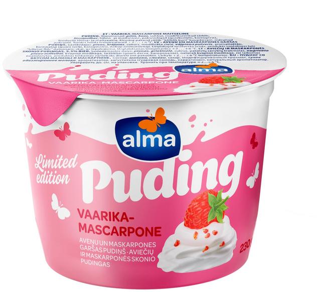 Alma puding vaarika-mascarpone maitseline, 230g