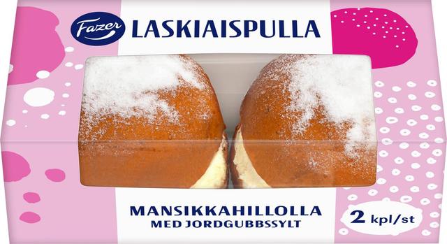 Fazer Laskiaispulla mansikkahillolla ja kermavaahdolla 2kpl 214g