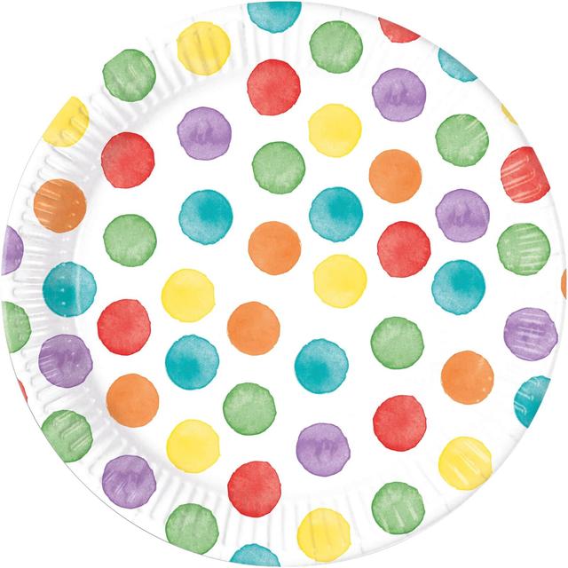 NG FSC Plate 23cm Multiwatercolor Dots