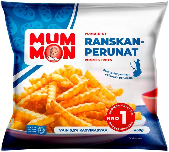 Mummon poimutetut Ranskanperunat 450 g, pakaste