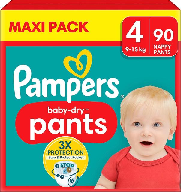 Pampers BabyDry Pants S4 9-15kg 90kpl vaippa