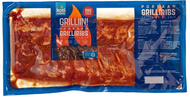 Kotimaista grilliribs BBQ-marinoitu n. 1 kg