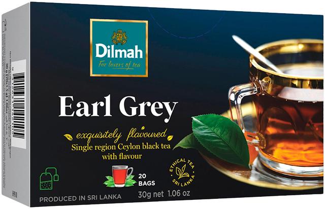 Dilmah earl grey must tee niidiga kotis 20*1.5g