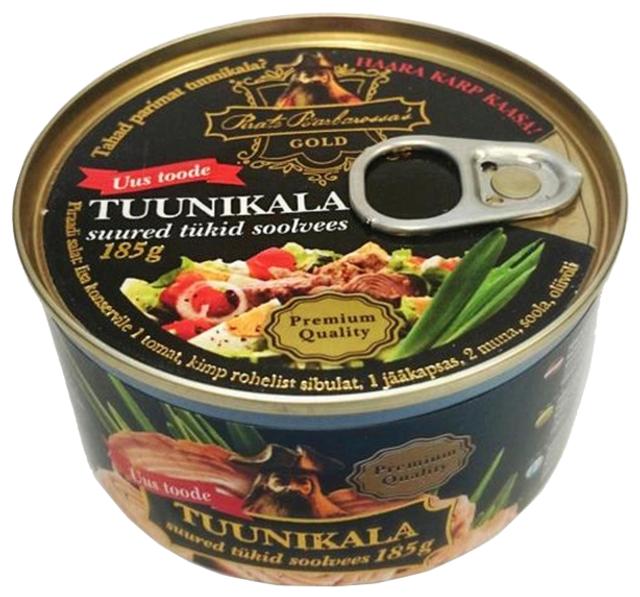 Pirate Barbarossa's Gold tuunikala suured tükid soolvees 185 g