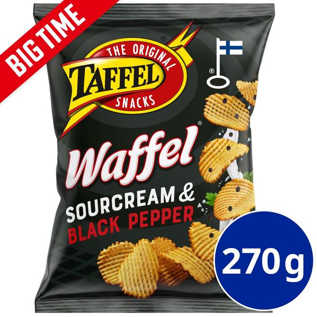 Taffel Waffel sourcream & black pepper maustettu sipsi 270g